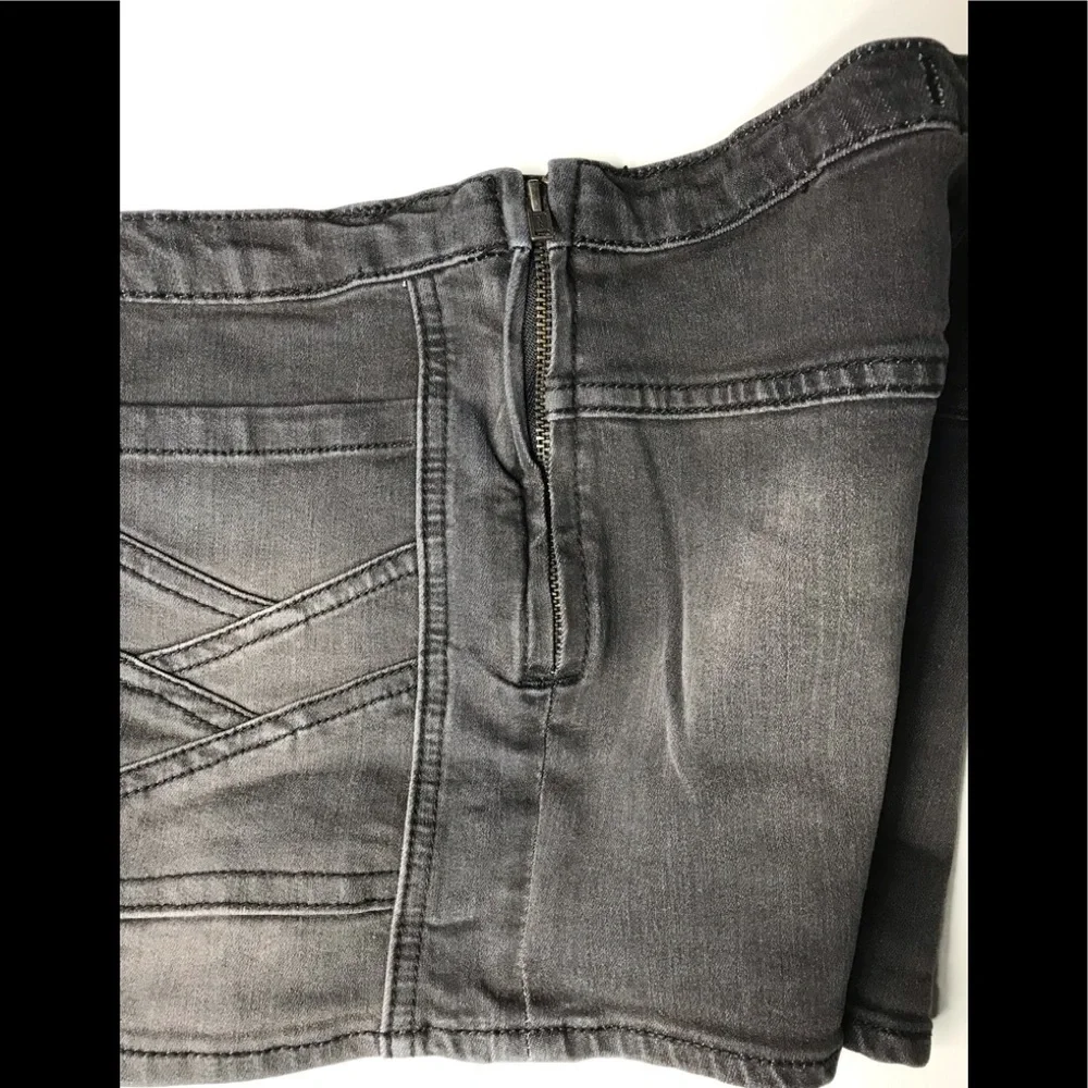 Free People 24 factory faded black shorts side zipper